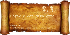 Ungerleider Nikoletta névjegykártya